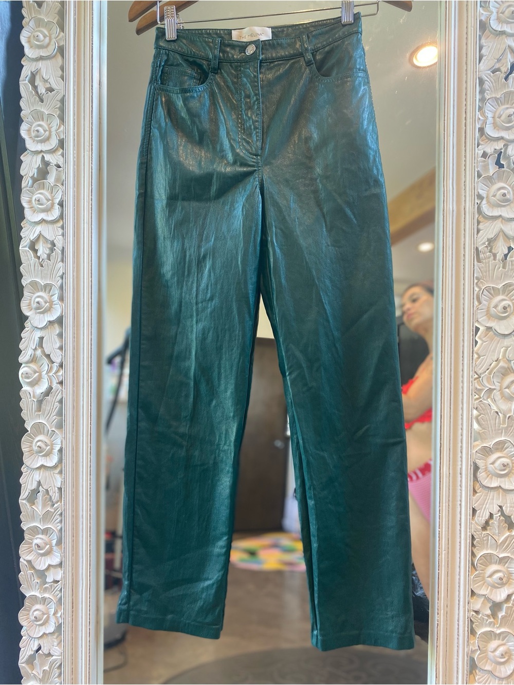 Wilfred Teal Leatherette Pants